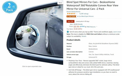 Blind spot mirrors - Amazon £3-20.JPG and 